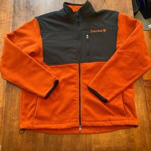 Men’s Large Jacket Full Zip, 3 Zip pockets Burnt Orange and Black Coat